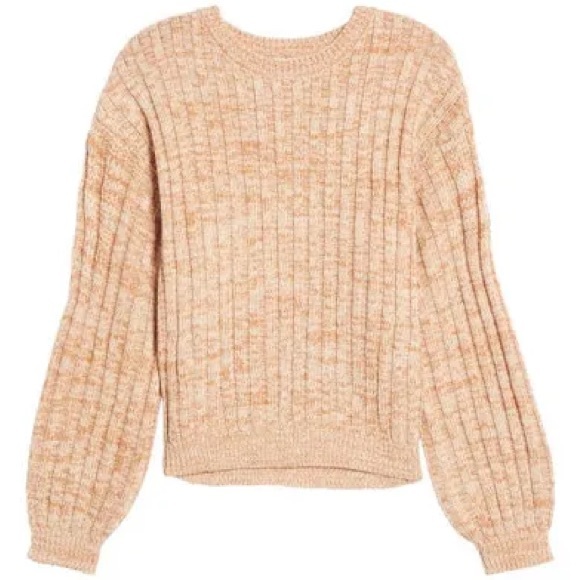 BlankNYC Heather Ribbed Knit Crewneck Sweater Size Medium NWT - Picture 4 of 8